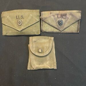 ORIGINAL WWII US ARMY INFANTRY M1942 FIRST AID CARLISLE BANDAGE CARRY BELT POUCH